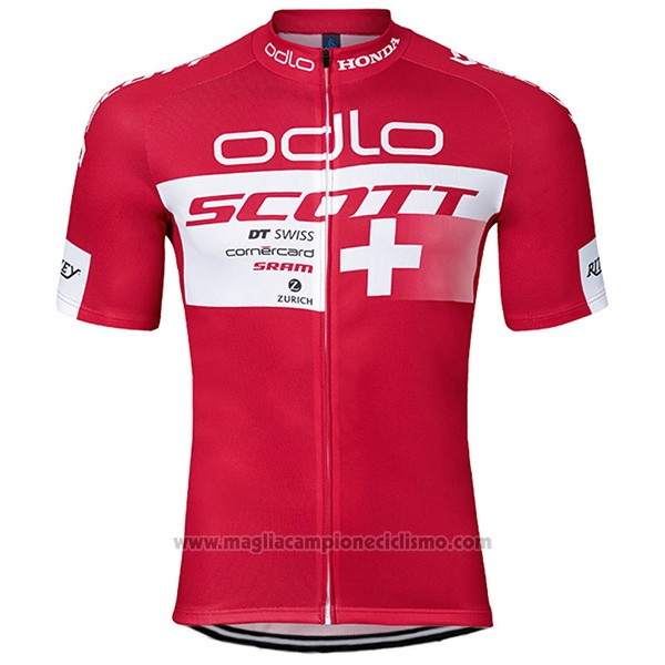 2017 Abbigliamento Ciclismo Scott Campione Svizzera Manica Corta e Salopette